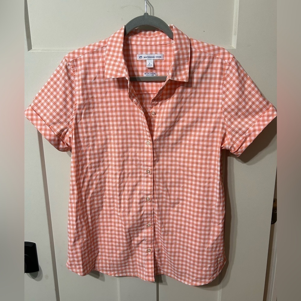 SOUTHERN tide Courtney intercoastal top fusion coral button down